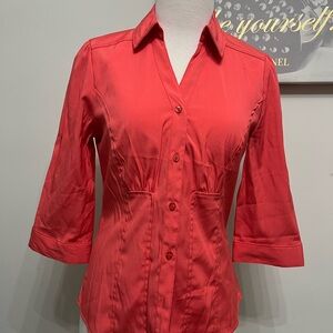 Body C ladies blouse med Bright Salmon3/4 sleeve